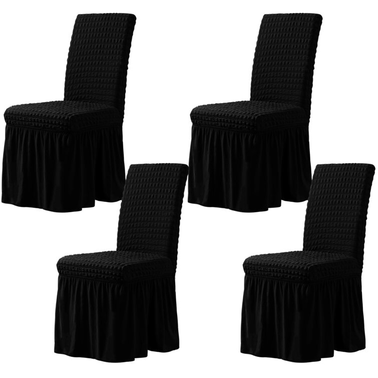 Black dining 2024 chair slipcover